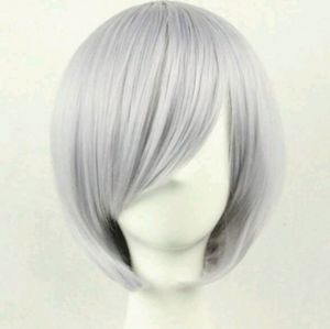 Grey synthetic wig